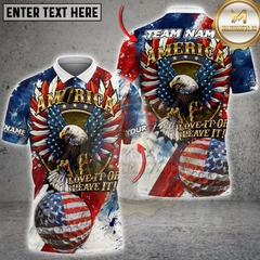 Maxcorners Golf American Eagle with USA Flag Ball Personalized Name 3D Unisex Shirt