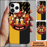Maxcorners Bowling Red Bull Beer Fire Ball Pins Personalized Name Phone Case