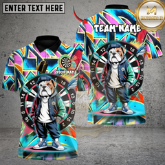 Maxcorners Darts Street Bulldog Graffiti Multicolor Customized Name, Team Name 3D Shirts
