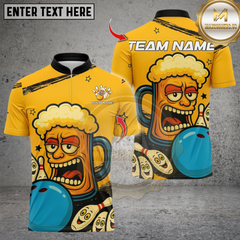 Maxcorners Bowling Funny Beer Personalized Name 3D Unisex Shirt