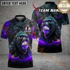 Maxcorners Raging Gorilla Golf Polo Shirt, Custom Name & Team Name 3D Shirts