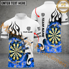 Maxcorners Darts Dartboard Fire Flame Mutilcolor Options Personalized Name, Team Name 3D Polo Shirt