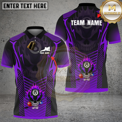 Maxcorners Billiards Flaming Skull Multicolor Customized Name, Team Name 3D Shirt
