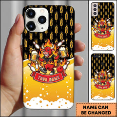 Maxcorners Bowling Red Bull Beer Fire Wheat Ball Pins Personalized Name Phone Case