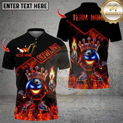 Maxcorners Bowling Fire King Multioptions Personalized Name, Team Name Unisex 3D Shirts