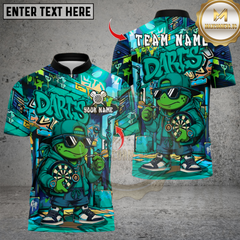 Maxcorners Darts Turtle Graffiti Streetwear Multicolor Customized Name, Team Name 3D Shirts
