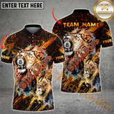 Maxcorners Lion Roar Billiard Jersey Multicolor Options Personalized Name, Team Name 3D Polo Shirt (4 Colors)