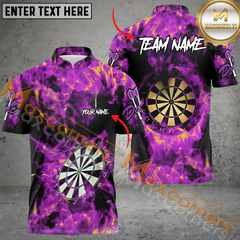 Maxcorners Darts Fire Mutilcolor Options Personalized Name, Team Name 3D Polo Shirt