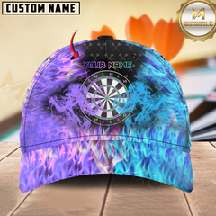 Maxcorners Darts Double Flame Multicolor Option Personalized Name 3D Cap