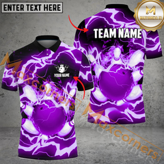 Maxcorners Ball And Pins Break Power Of Thunder Bowling Jersey Multicolor Options Personalized Name, Team Name 3D Shirt