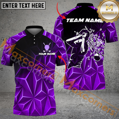Maxcorners Golf Broken Pattern Multicolor Option Customized Name, Team Name 3D Polo Shirt