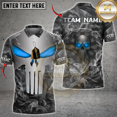 Maxcorners Darts Punisher Skull Multicolor Customized Name, Team Name 3D Shirts