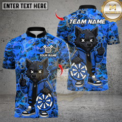 Maxcorners Darts Cartoon Wolf Graffiti Multicolor Customized Name, Team Name 3D Shirts