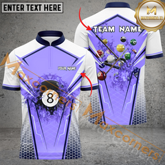 Maxcorners Billiard Ball 8 Enthusiasts Multicolor Options Personalized Name, Team Name 3D Polo Shirt