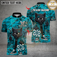 Maxcorners Darts Cartoon Wolf Graffiti Multicolor Customized Name, Team Name 3D Shirts