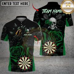 Maxcorners Darts Skull And Roses Multicolor Customized Name, Team Name 3D Shirts