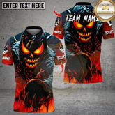 Maxcorners Bowling Evil Pumpkin Demon Multicolor Customized Name, Team Name 3D Shirts