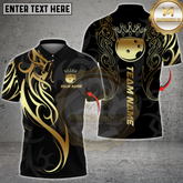 Maxcorners Bowling Sport Crown Ball Flame Multicolor Customized Name, Team Name 3D Shirts