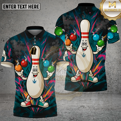 Maxcorners Bowling Pin Graffiti Bomb Burst Multioptions Personalized Name, Team Name Unisex 3D Shirt (4 Colors)