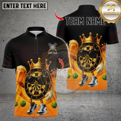 Maxcorners Darts Cool King And Beer Dartboard With Beer Personalized Name 3D Unisex Shirt