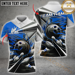 Maxcorners Bowling Energetic Roll Ball Pattern Multicolor Options Personalized Name, Team Name 3D Shirt