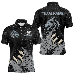 Maxcorners Grey Wolf Bowling Shirts for Team Men Women Custom Bowling Jerseys for Bowlers TU0812