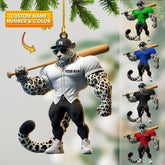 Maxcorners Baseball Leopard Christmas Ornament, Personalized Ornament 2D Flat LM2211