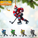 Maxcorners Santa Hockey Christmas Ornament, Personalized Ornament 2D Flat LM2211