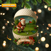 Maxcorners Golf Santa, Home Decor, Christmas Ornament, Personalized Ornaments 2D Flat LM2111