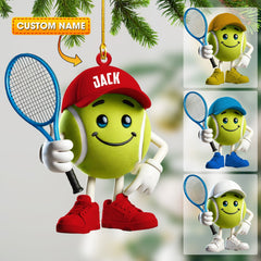 Maxcorners Cool Tennis Ball Christmas Ornament, Personalized Ornament 2D Flat LM2211