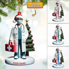 Maxcorners Healthcare Staff Christmas Ornament, Personalized Ornament 2D Flat LM2211