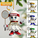 Maxcorners Badminton Christmas Ornament, Personalized Ornament 2D Flat LM2211
