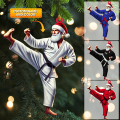 Maxcorners Karate Santa Ornament, Personalized Ornament 2D Flat LM2211