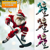 Maxcorners Hockey Santa Pose Christmas Ornament, Personalized Ornament 2D Flat LM2211