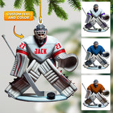 Maxcorners Hockey Goalie Christmas Ornament, Personalized Ornament 2D Flat LM2211