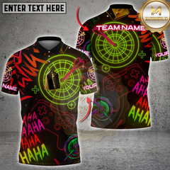 Maxcorners Neon Gamer Darts Neon Style Multicolor Customized Name, Team Name 3D Shirts