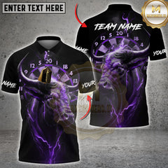 Maxcorners Darts Bull Thunder Lightning Multicolor Customized Name, Team Name 3D Shirts