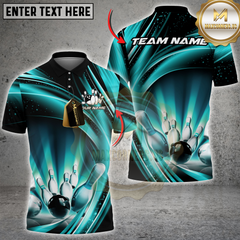 Maxcorners Electric Bowling Strike Multicolor Customized Name, Team Name 3D Shirts