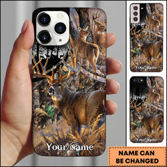Maxcorners Deer Hunting Woodland Group Buck Scene Personalized Name 3D Phone Case