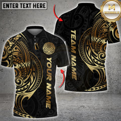 Maxcorners Darts Gold Tribal Tattoo Dartboard Multicolor Customized Name, Team Name 3D Shirts