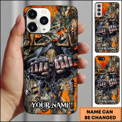Maxcorners Deer Hunting Skull Chain Dark Camo Buck Personalized Name 3D Phone Case