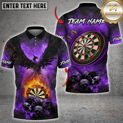 Maxcorners Phoenix Flame Darts Multicolor Personalized Name, Team Name Shirt (4 Colors)
