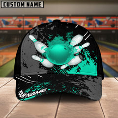 Maxcorners Bowling Paint Fire Multicolor Personalized Name 3D Cap