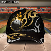 Maxcorners Bowling Flame Premium Pattern Multicolor Personalized Name 3D Cap