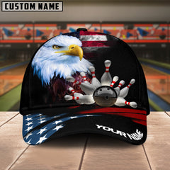 Maxcorners Bowling American Eagle Personalized Name 3D Cap