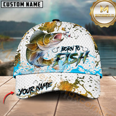 Maxcorners Sport Fishing Dynamic Walleye Jump Personalized Name 3D Cap