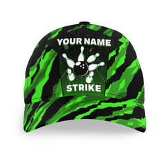 Maxcorners Bowling Personalized Camo Bowling Hat Custom Name Bowling Cap Strike Gift for Bowlers