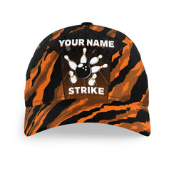 Maxcorners Bowling Personalized Camo Bowling Hat Custom Name Bowling Cap Strike Gift for Bowlers