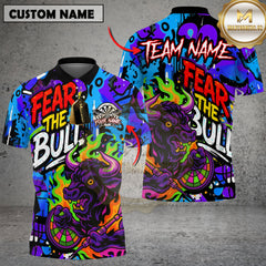 Maxcorners Darts Shirt Fear The Bull Graffiti Style Multioptions Personalized Name, Team Name Unisex 3D Shirt (4 Colors)