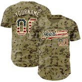 Maxcorners Custom Camo Vintage USA Flag-City Cream Premium Salute To Service Baseball Jersey5 LM0210